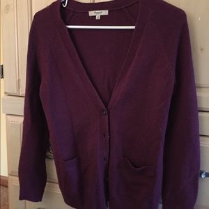 Burgundy button up cardigan